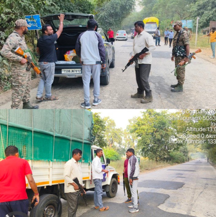 అటవీ గ్రామాలలో విస్తృతంగా పోలీసుల తనిఖీలు