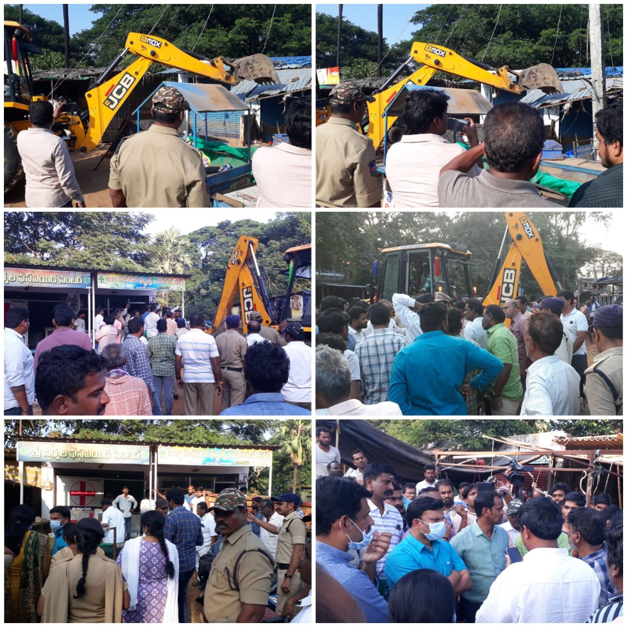 వెంకటాపురం ఆర్టీసీ షాపింగ్ కాంప్లెక్స్ లో అద్దెలు చెల్లించని షాపులు కూల్చివేత