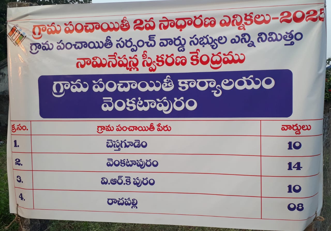 వెంకటాపురం మండలంలో 25,336 మంది ఓటర్లు